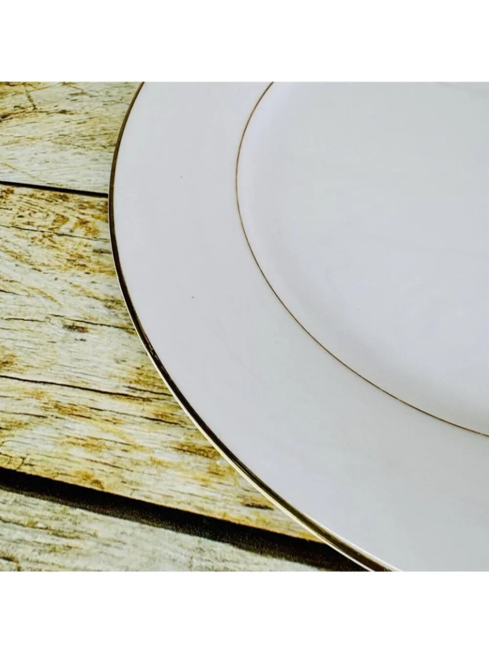 Vintage Noritake DAWN White Gold Trim Verge Japan Porcelain Dinner Plates Set 4